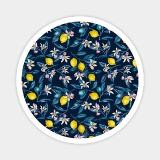 Lemon branches with blossoms and fruit 2 Magnet